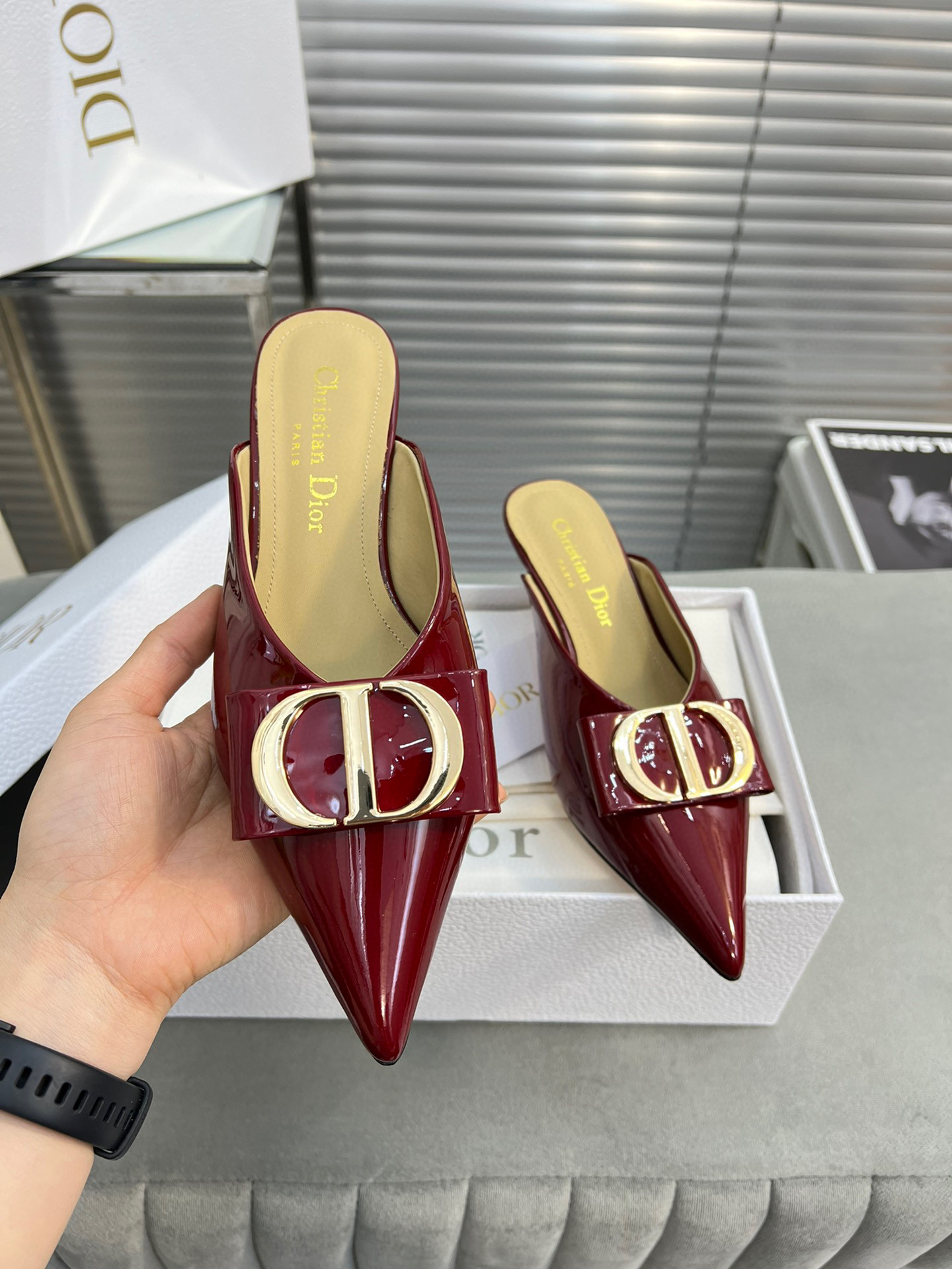 디올 여자 슬리퍼 힐 3cm