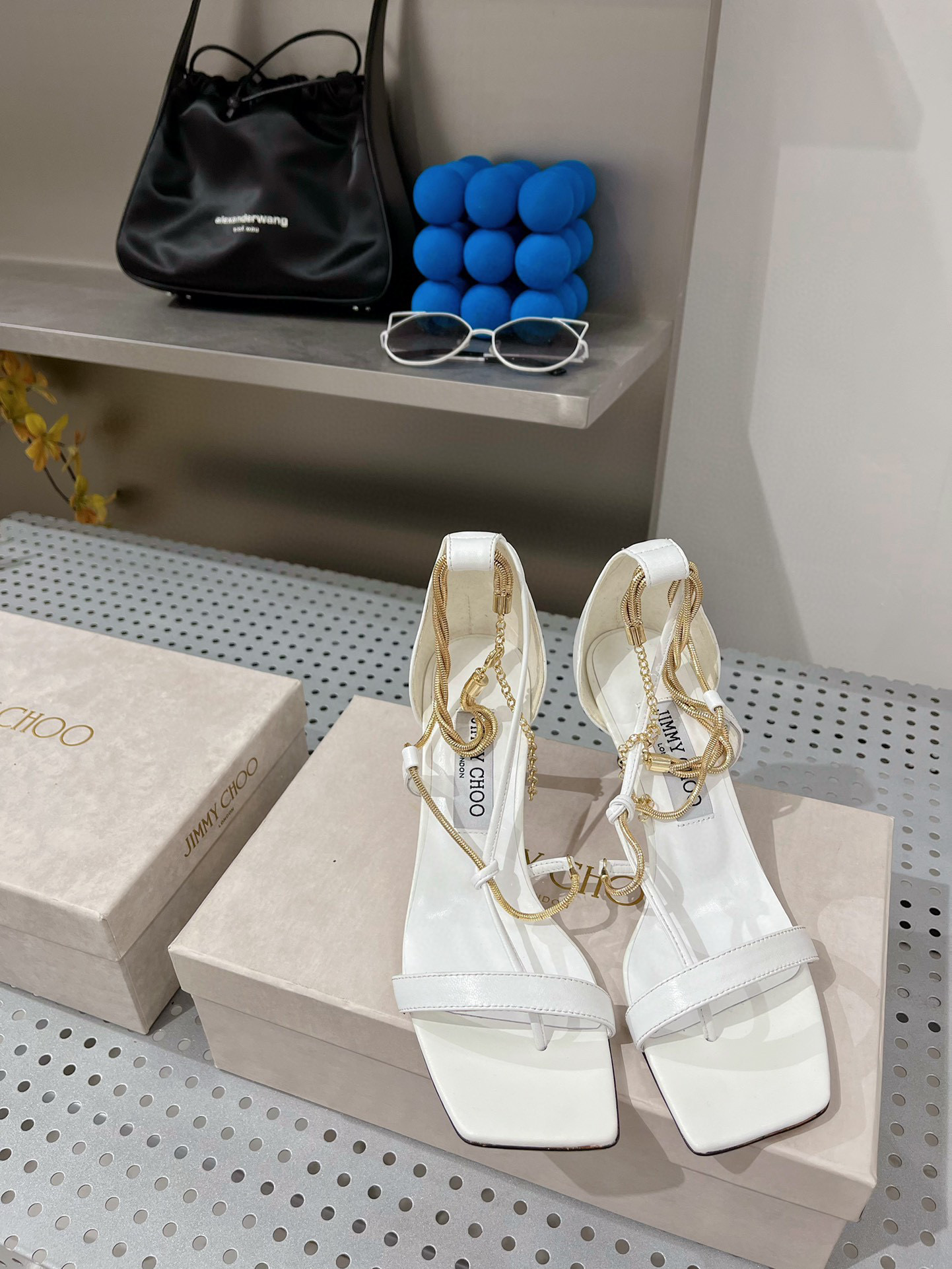 지미추 여자 샌들구두.힐 7.5cm