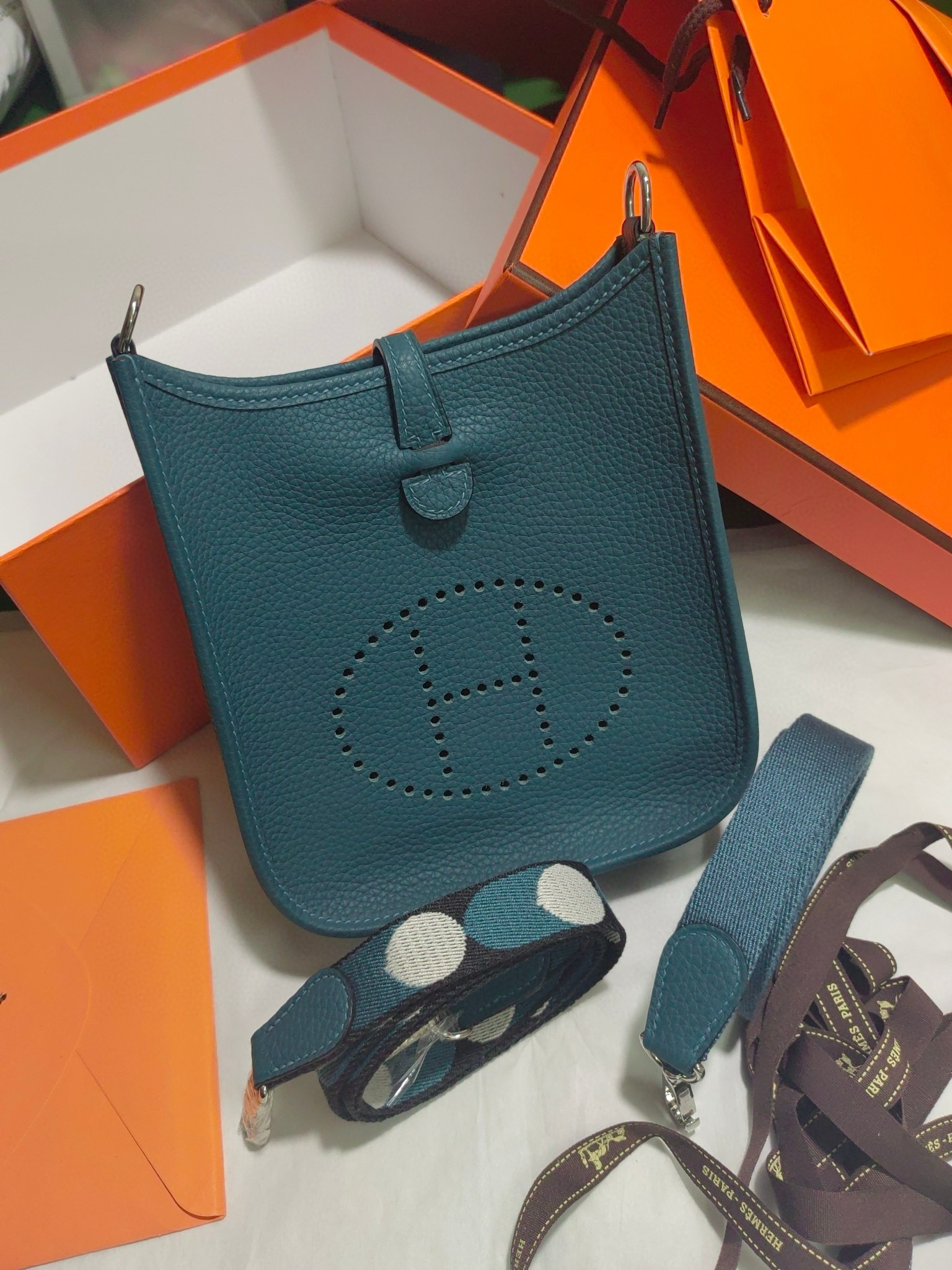 에르메스 미니 에블린 토고 미러급 여자가방