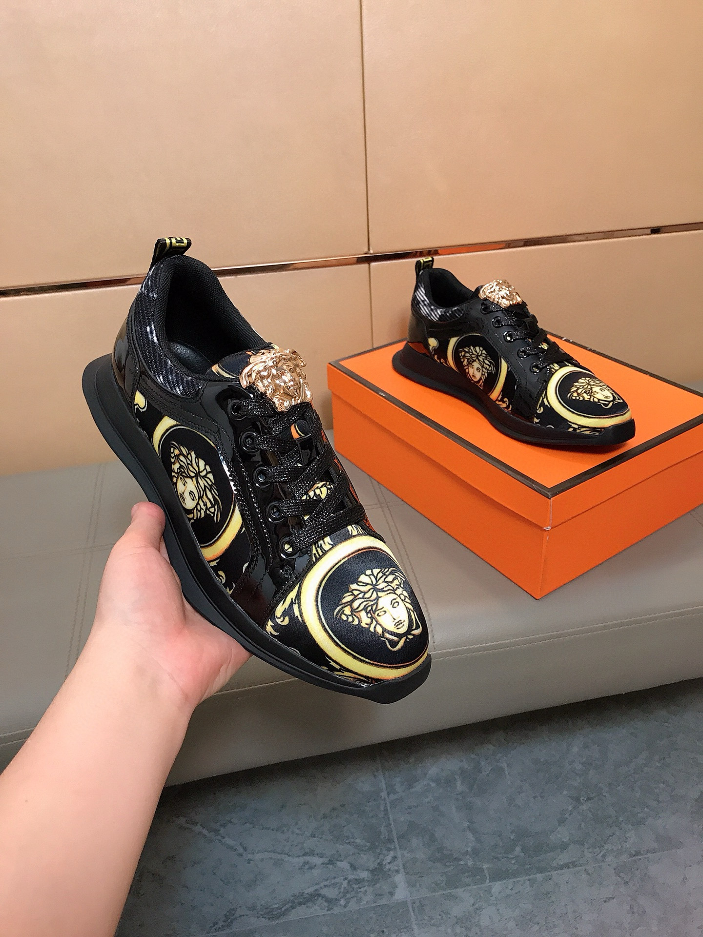 베르사체 남자 스니커즈 신발 운동화