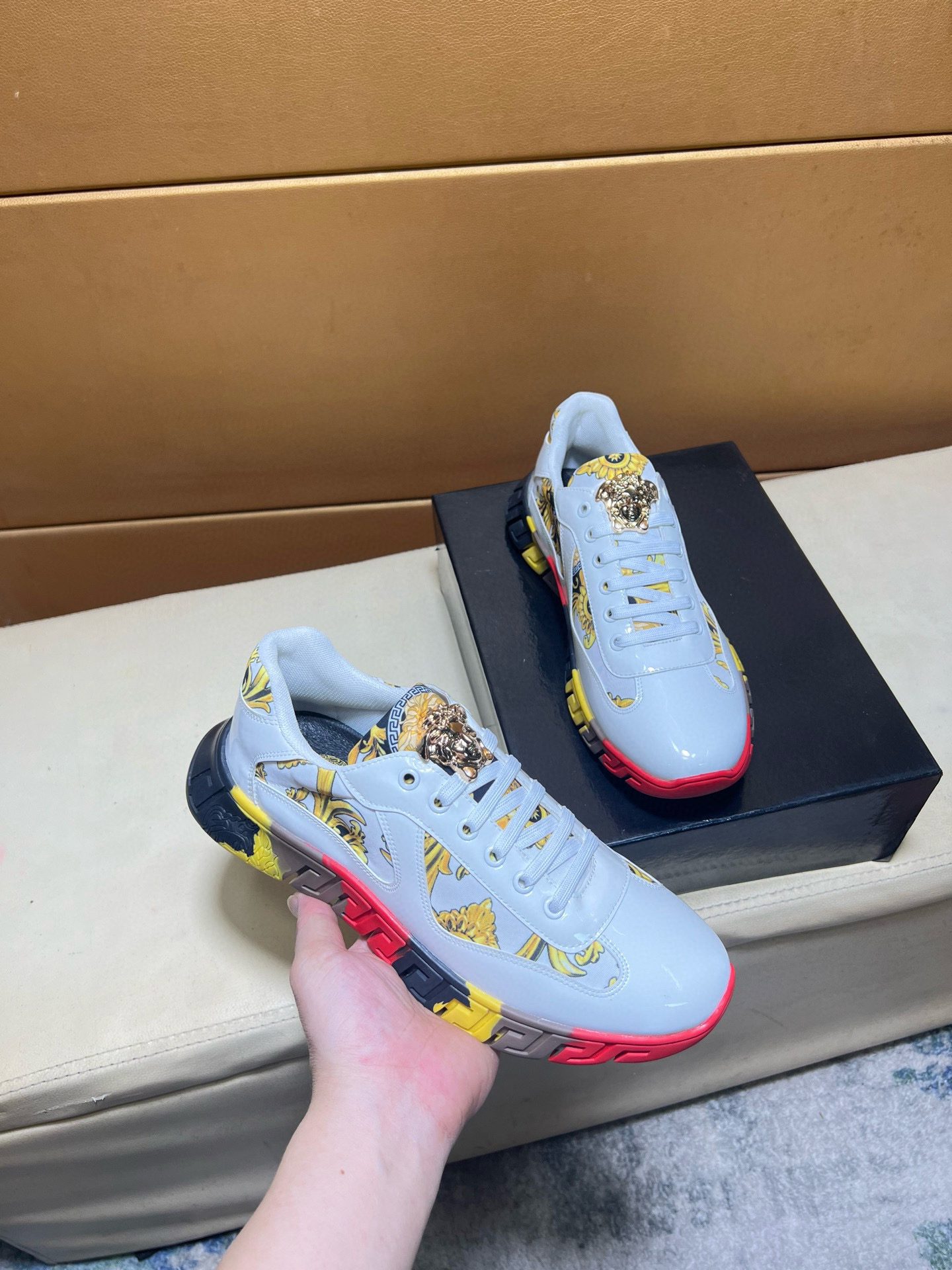 베르사체 남자 스니커즈 신발 운동화