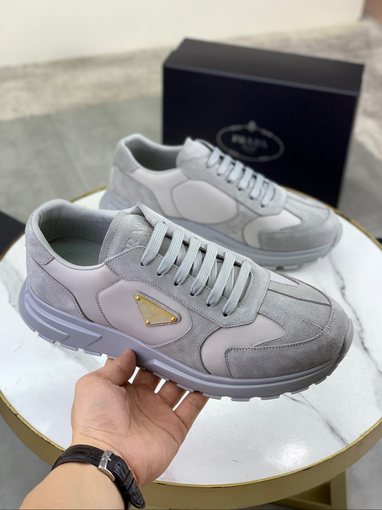 프라다 3.5cm 남자 스니커즈 신발 운동화