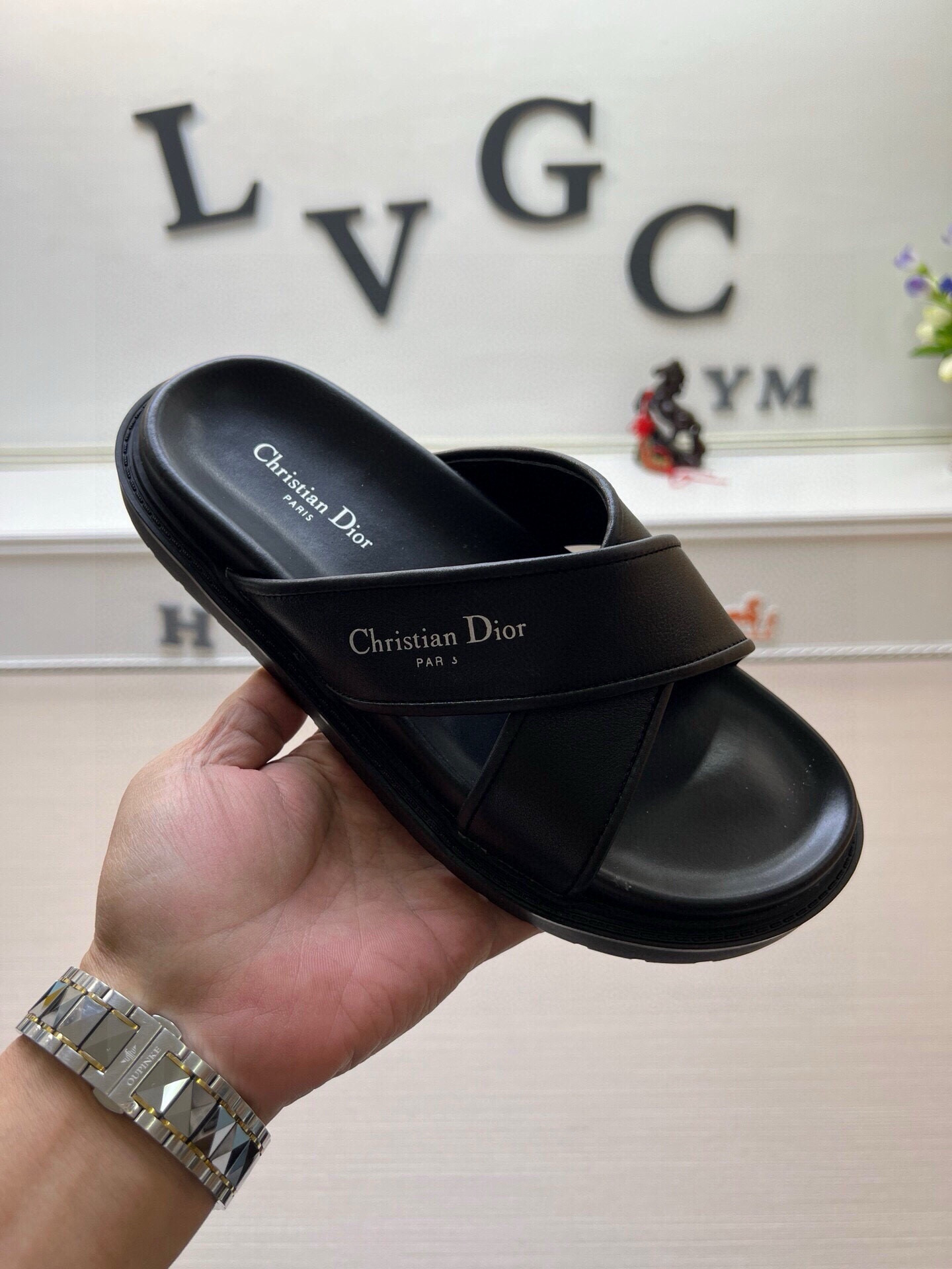 디올 남자 슬리퍼