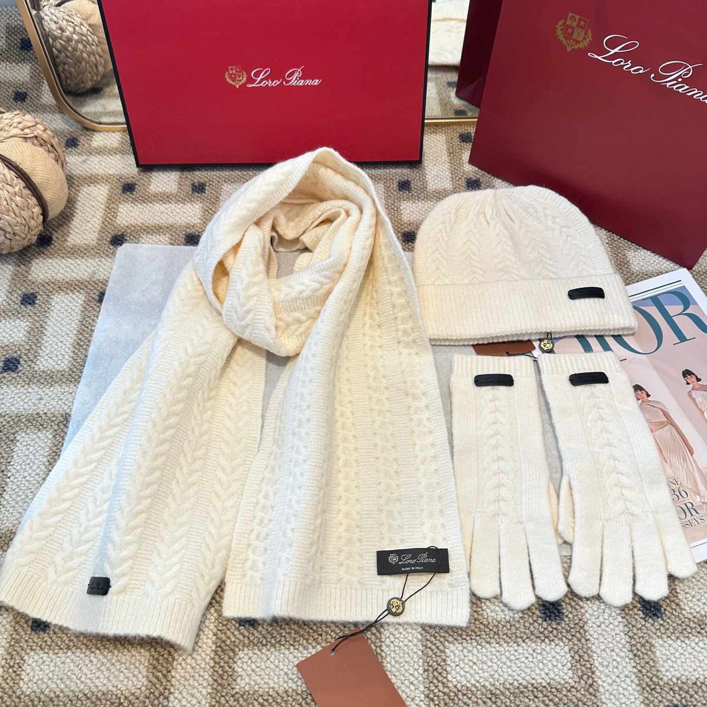 로로피아나 겨울 모자 세트